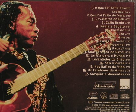 Nascimento,Milton: Tambores De Minas-Ao Vivo, Live, WEA, D, 1998 Typ: CD Best.-Nr.: 84449 Preis: 7,50 Euro