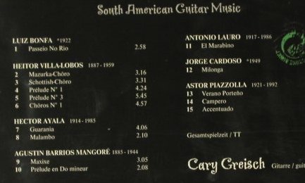 Greisch,Cary: Passeio Latino (Guitar), Bella Musica, D, 2001 Typ: CD Best.-Nr.: 93805 Preis: 10,00 Euro