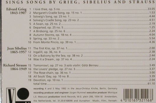 Lövaas,Kari: Sings songs,Grieg,Sibelius,Strauss, Verdi Rec. (AU-32 116), D, 1992 Typ: CD Best.-Nr.: 80300 Preis: 10,00 Euro