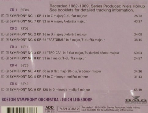 Beethoven,Ludwig van: The 9 Symphonies, Box Set, FS-New, RCA(74321 30365 2), D, 1995 - 5CD - 80319 - 40,00 Euro
