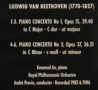Beethoven,Ludwig van: Piano Concerto No. 1 & 2, RCA (74321 29240 2), EC, 1995 Typ: CD Best.-Nr.: 80320 Preis: 7,50 Euro