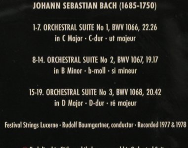 Bach,Johann Sebastian: Orchestral Suite Nos 1-3, RCA (74321 24196 2), D, 1995 Typ: CD Best.-Nr.: 80327 Preis: 7,50 Euro