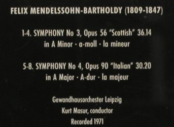 Mendelssohn Bartholdy,Felix: Symphonie No.3+4, Scottish, Italian, RCA (74321 17891 2), D, 1994 Typ: CD Best.-Nr.: 80328 Preis: 7,50 Euro