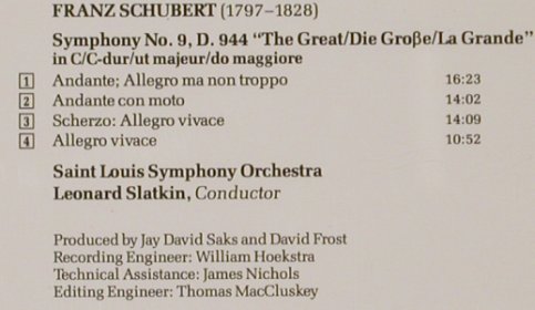 Schubert,Franz: Symphony No.9, RCA Victor (RD 60174), D, 1990 Typ: CD Best.-Nr.: 80337 Preis: 10,00 Euro