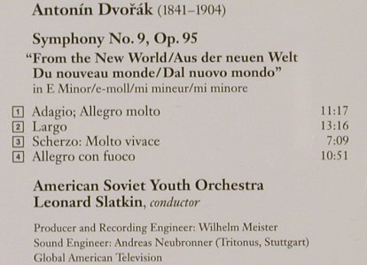Dvork,Antonn: Symphony No. 9, RCA Victor(09026 60594 2), D, 1992 - CD - 80344 - 10,00 Euro
