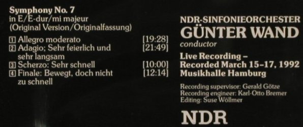 Bruckner,Anton: Symphonie No. 7, RCA(), D, 1993 - CD - 80369 - 10,00 Euro