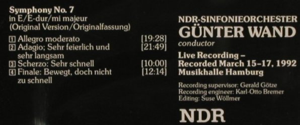 Bruckner,Anton: Symphonie No. 7, RCA, D, 1993 Typ: CD Best.-Nr.: 80369 Preis: 10,00 Euro
