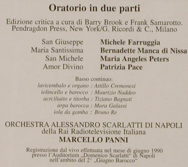 Pergolesi,Giovanni Battista: La Morte di San Giuseppe, FS-New, Hommage (HOM 7001836), D, 1990 Typ: 2CD Best.-Nr.: 80372 Preis: 10,00 Euro