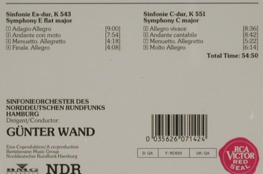 Mozart,Wolfgang Amadeus: Sinfonien Nr.39,K543.No.41 K551, RCA Red Seal(RD 60714), D, 1990 - CD - 80422 - 10,00 Euro