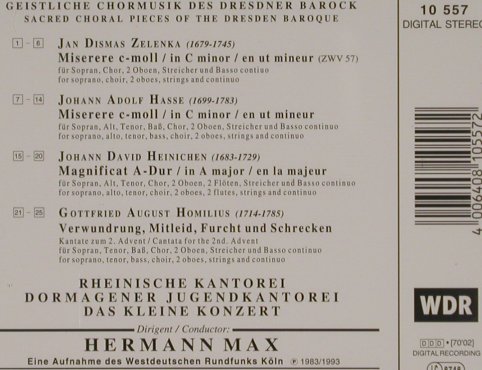 V.A.Miserere: Geistliche Chormusik, Capriccio(10 557), D, 1996 - CD - 80548 - 11,50 Euro