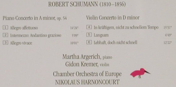 Schumann,Robert: Piano & Violin Concerto, Teldec, D, 1994 Typ: CD Best.-Nr.: 81087 Preis: 7,50 Euro