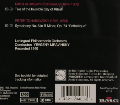 Mravinsky,Yevgeny: Tchaikovsky,Leningrad Philh.Orch'52, Melodia-Edition Vol.19(29408 2), EC, 1996 - CD - 81243 - 10,00 Euro