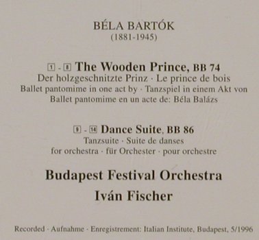 Bartók,Béla: The Wooden Prince, Dance Suite, Philips, D, 1997 Typ: CD Best.-Nr.: 81255 Preis: 9,00 Euro