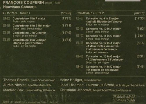 Couperin,Francois: Nouveaux Concerts, FS-New, Archiv (459 484-2), D, 1976 Typ: 2CD Best.-Nr.: 81259 Preis: 9,00 Euro
