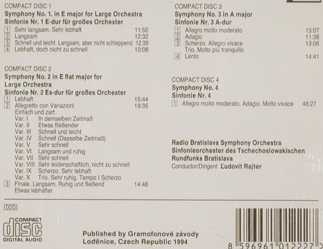Schmidt,Franz: Symphonies Nos.1-4, GZ(L1 0122-2 034), CZ, 1994 - 4CD - 81328 - 20,00 Euro