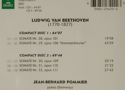 Beethoven,Ludwig van: Sonaten Nr.28-32, Vol.4, Erato (3984-23422-2), D, 1998 Typ: 2CD Best.-Nr.: 81351 Preis: 9,00 Euro