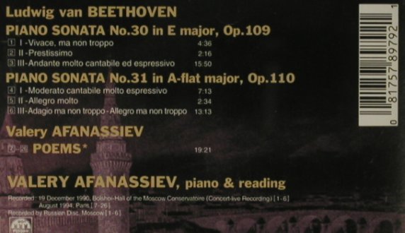 Beethoven,Ludwig van: Back to the USSR,Sonatas No.30 & 31, Denon (CO-78979), US, 1996 Typ: CD Best.-Nr.: 81356 Preis: 12,50 Euro