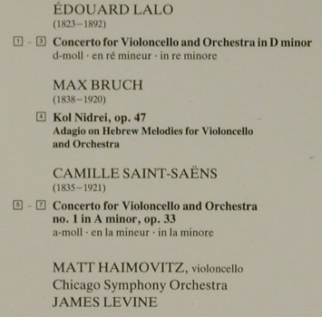 Saint-Saens/Lalo/Bruch: Cello Concertos,Kol Nidei, D.Gr. (427 323-2), D, 1989 Typ: CD Best.-Nr.: 81402 Preis: 5,00 Euro
