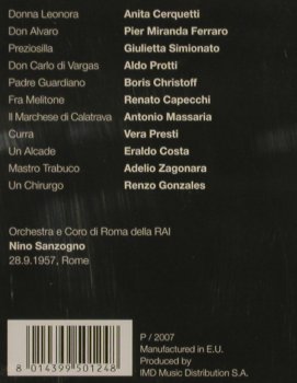Verdi,Guiseppe: La Forza del Destino, Myto Historical Line (00124), EU, 2007 Typ: 2CD Best.-Nr.: 81437 Preis: 7,50 Euro