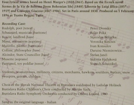 Puccini,Giacomo: La Boheme , Bohemian Life, ital., Electrecord(L1 0390/0391), CZ, 1998 - 2CD - 81439 - 7,50 Euro