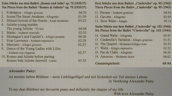 Prokofiev,Serge: Blüthner , the Golden Tone, Hänssler(98.780), D, 2007 - CD - 81454 - 4,00 Euro