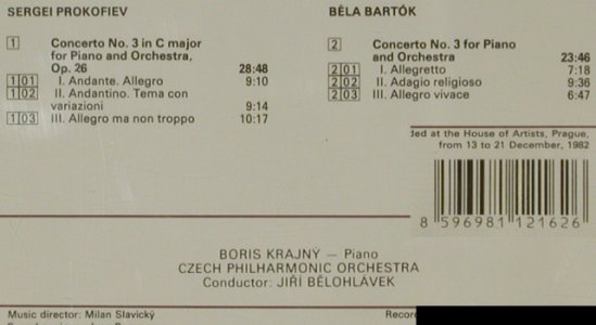 Prokofiev,Serge / Bartok: Concerto No.3/Concerto No.3 (1982), Panton (81 1216-2), CZ, 1991 Typ: CD Best.-Nr.: 81455 Preis: 5,00 Euro