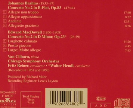 Brahms,Johannes / Edw.MacDowell: Piano Concerto No.2 op83/No.2 op.23, RCA Victor (09026 68480 2), EU, 1997 Typ: CD Best.-Nr.: 81498 Preis: 10,00 Euro