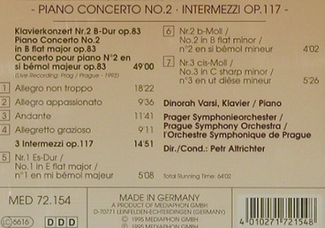 Brahms,Johannes: Piano Concerto No.2 op83/op.117, Mediaphon (MED 72.154), D, 1995 Typ: CD Best.-Nr.: 81499 Preis: 14,00 Euro