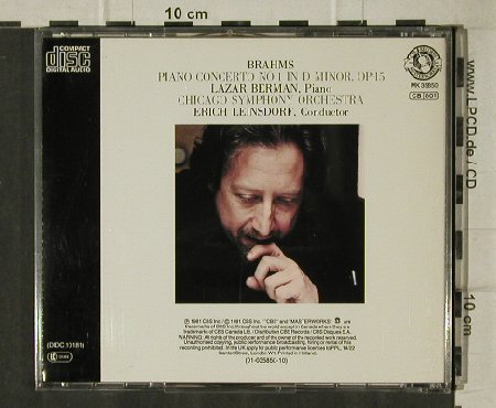 Brahms,Johannes: Piano Concerto No.1 d minor, op.15, CBS (MK 35850), NL, 1981 Typ: CD Best.-Nr.: 81506 Preis: 10,00 Euro