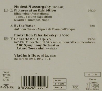 Mussorgsky,Modest / Tschaikowsky: Pictures at an Exhibition/No.1op.23, D.Gr. (GD 60449), D, 1990 Typ: CD Best.-Nr.: 81518 Preis: 7,50 Euro