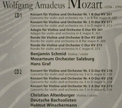 Mozart,Wolfgang Amadeus: Violinkonzerte Nr.1-5, Capriccio 1plus (51 045), D, 1999 Typ: 2CD Best.-Nr.: 81534 Preis: 10,00 Euro