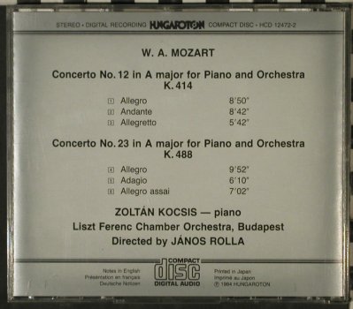 Mozart,Wolfgang Amadeus: Piano Concertos in Amajor,K.414&488, Hungaroton (HCD 12472-2), H, 1984 Typ: CD Best.-Nr.: 81537 Preis: 9,00 Euro
