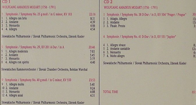 Mozart,Wolfgang Amadeus: Die großen Symphonien,Nos.25,29,38, Prestige Classics Vol.12 (5125), CZ Typ: 2CD Best.-Nr.: 81538 Preis: 5,00 Euro