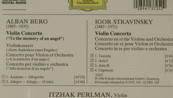 Berg,Alban / Stravinsky: Violin Concertos, D.Gr.(413 725-2), D, 1980 - CD - 81572 - 7,50 Euro
