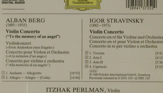 Berg,Alban / Stravinsky: Violin Concertos, D.Gr. (413 725-2), D, 1980 Typ: CD Best.-Nr.: 81572 Preis: 7,50 Euro