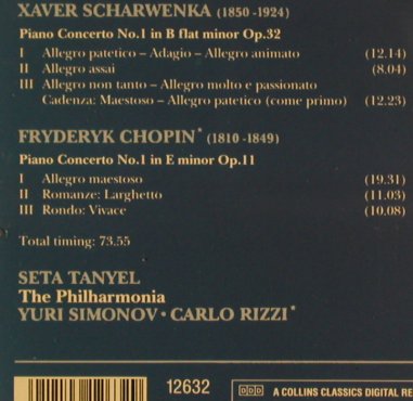 Scharwenka,Xaver: Piano Concerto No.1,b flat m,op.32, Collins (12632), UK, 1991 Typ: CD Best.-Nr.: 81611 Preis: 20,00 Euro