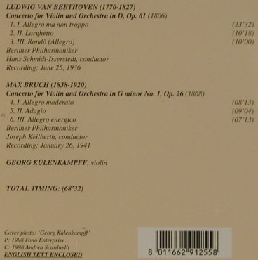 Kulenkampff,Georg - Vol.4: Beeth: op.61 / Bruch Violin C. No.1, Strings(QT 99.376), A, 1998 - CD - 81615 - 5,00 Euro