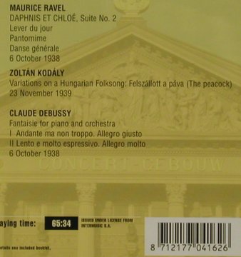 Mengelberg,Willem: Ravel,Kodaly,Debussy, Audiophile Classics(APL 101.550), P, 2001 - CD - 81628 - 7,50 Euro