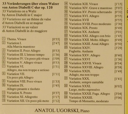 Beethoven,Ludwig van: Diabelli-Variationen,Anatol Ugorski, D.Gr. (435 615-2), D, 1992 Typ: CD Best.-Nr.: 81655 Preis: 9,00 Euro