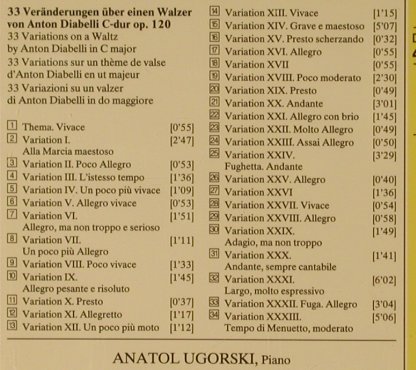 Beethoven,Ludwig van: Diabelli-Variationen,Anatol Ugorski, D.Gr.(435 615-2), D, 1992 - CD - 81655 - 9,00 Euro