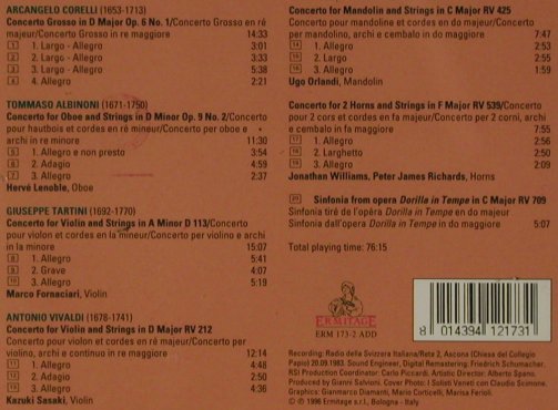 I Solisti Veneti: Corelli, Albinoni,Tartini,Vivaldi, Ermitage(ERM 173-2), I, 1996 - CD - 81658 - 5,00 Euro