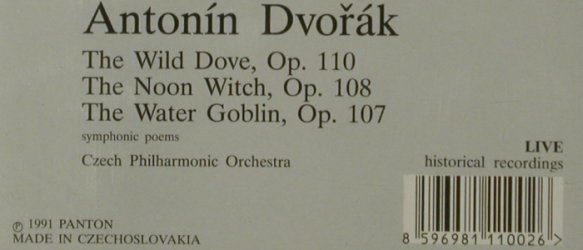 Dvorak,Antonin: Live, The Wild Dove,op.110, Panton(P 81 1100-2), CZ, 1991 - CD - 81664 - 9,00 Euro