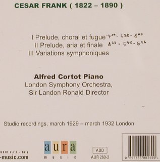 Frank,Cesar: Piano Works, aura(AUR 260-2), I, 2003 - CD - 81706 - 5,00 Euro