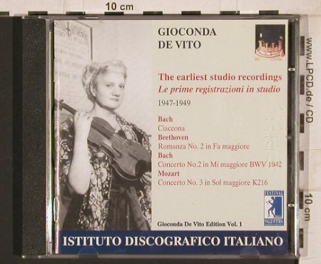 de Vito,Gioconda: The earliest studio recordings, Cedar (ISIS 333), I Typ: CD Best.-Nr.: 81708 Preis: 7,50 Euro