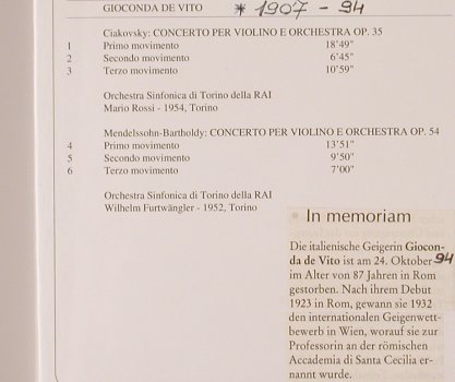 de Vito,Gioconda: i Grandi Concerti- Live rec., Melodram (CDM 18050), I, stoc, 1992 Typ: CD Best.-Nr.: 81711 Preis: 5,00 Euro