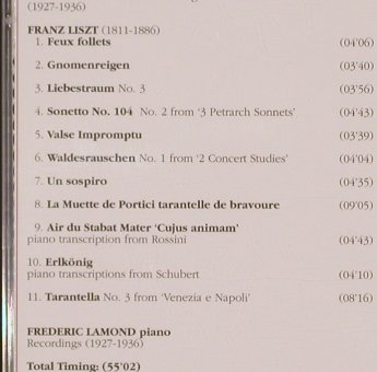 Lamond,Frederic: 1927-1936-Liszt-London,Berlin Rec., Piano Library(PL 277), I, 1998 - CD - 81712 - 5,00 Euro