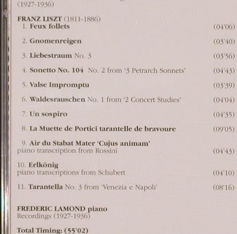 Lamond,Frederic: 1927-1936-Liszt-London,Berlin Rec., Piano Library (PL 277), I, 1998 Typ: CD Best.-Nr.: 81712 Preis: 5,00 Euro