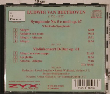 Beethoven,Ludwig van: Symphony Nr.5 c-moll op.67, ZYX, D, 1996 Typ: CD Best.-Nr.: 81719 Preis: 4,00 Euro