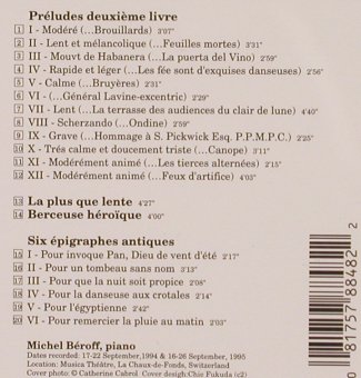 Debussy,Claude: Preludes, Book 2 - Michel Béroff, Denon (CD-78848), US, 1996 Typ: CD Best.-Nr.: 81735 Preis: 10,00 Euro