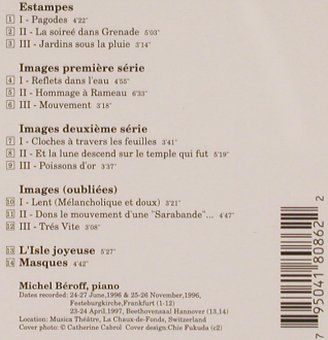 Debussy,Claude: Estampes,Images -  Michel Béroff, Denon(CO-18086), US, 1999 - CD - 81736 - 10,00 Euro